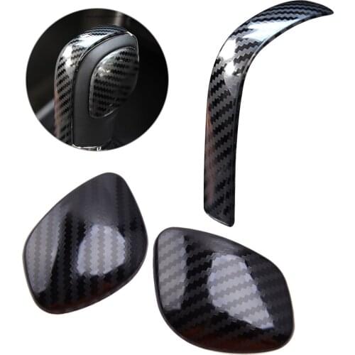 3pcs Carbon Fiber Style Gear Lever Shift Knob Cap Cover Trim Fit For VW Passat Beetle 2019 2018 2017 2016 2015 2014 2013 2012