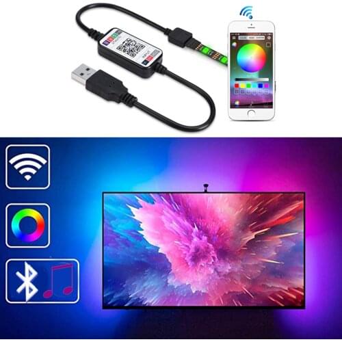 5V USB Bluetooth 4.0 RGB LED Strip Remote Controller 5V 24V Mini Wireless wifi Dimmer For RGB 5050 3528 led light TV Backlight