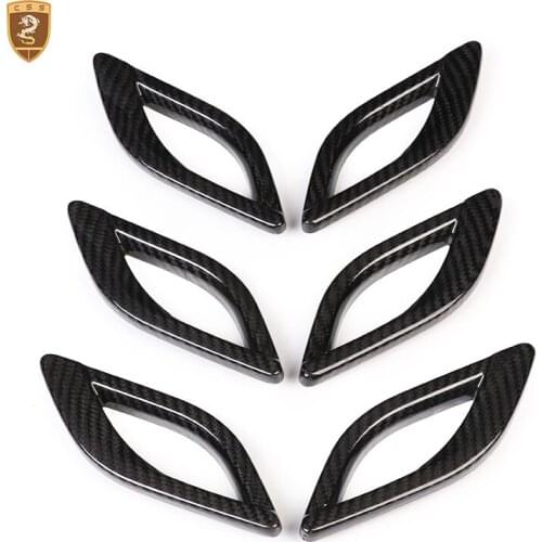 6pcs Car Styling Carbon Fiber Side Air Vent Fender Vents Fit For Maserati Quattroporte 2013 2014 2015 2016 2017 2018 Car Styling