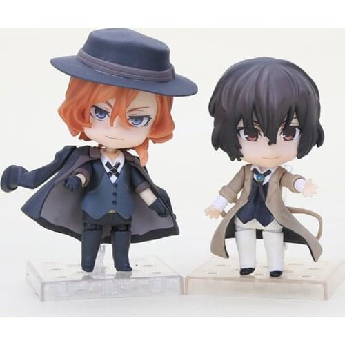 Bungo Stray Dogs Anime Cute Figure Dazai Osamu#657 Nakahara Chuuya#676 PVC Toys Set Action Figma Model Brinquedos Kids Doll 10cm
