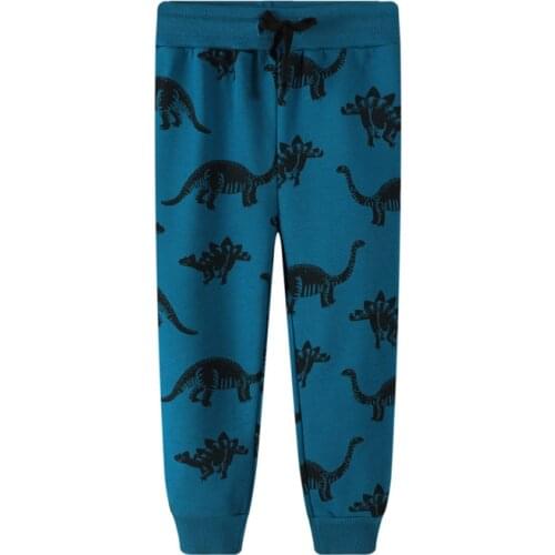 Boys' pants fashionable dinosaur printed sports pants childrens pants youth casual wear elastic waist boys' thin casual pants