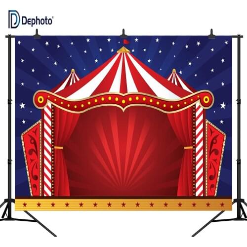 DePhoto Circus Fun Fair Carnival Party Banner Newborn Shower Booth Vinyl Photography Backdrop Photo Background Studio PGT351