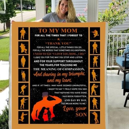 To My Mom From Son Soft Throw Plush Sherpa Fleece Blanket