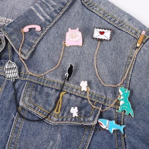 Enamel Pins Burger Drink Brooch Cute Black Cat Pizza Fries Pin Broches For WomenS Clothing Metal Badges Gifts For Women Jewelry