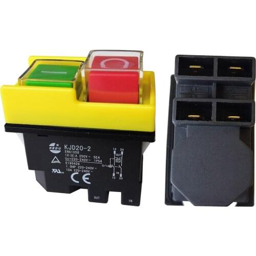 KEDU KJD20-2 250V Industrial Push Button Switch Electromagnetic Pushbutton Switches for Electric Power Tools