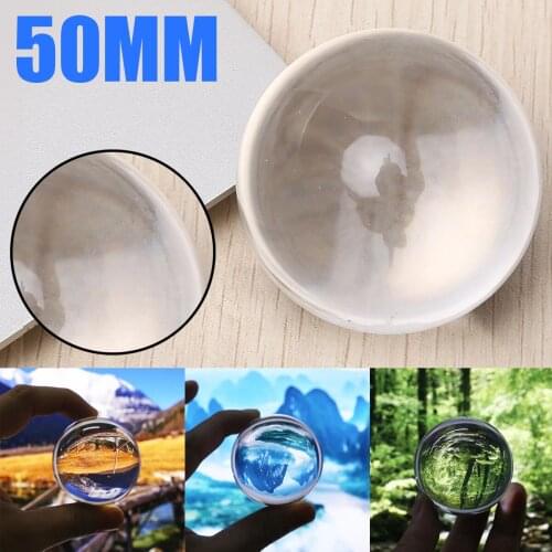 Round 50mm Clear Glass Crystal Ball Transparent Powerful Healing Sphere Photography Props Home Decoration