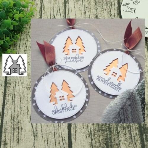 Metal cutting dies Christmas tree house cut die mold decoration Scrapbook paper craft knife mould blade punch stencils