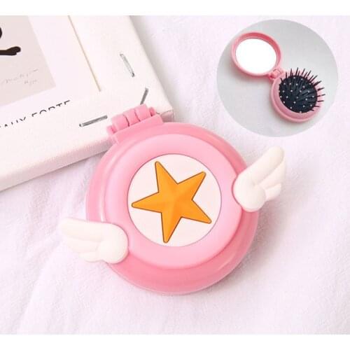 Cartoon cute girl folding air bag small comb mirror massage air cushion comb