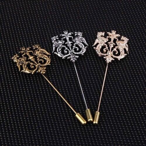 Vintage Double Lion Suit Pin Mens Cloth Brooch Pin Wedding Garment Decoration Brooches Party Dress Accessories