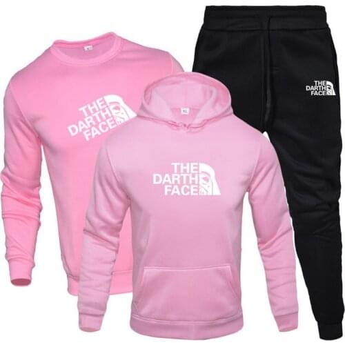 Couple Wear Sports Hoodies Three-piece Suit Men Streetwear Solid Color Woman Sweatshirts Spring Autumn Hip Hop Hoody Casual Tops