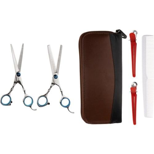 Safety Hairdressing Salon Kits Barber Hair Cutting Scissors+Holster+Comb Set