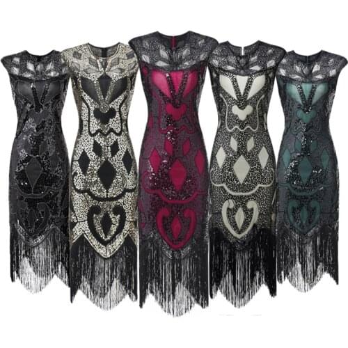 2021 Newest S-3XL 1920s Dress Great Gatsby Charleston Flapper Party Sequin Tassel Vintage Costume Hand embroidery