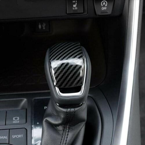 Carbon fiber look Gear Shift Knob Cover Trim For 2019 2020 Toyota RAV4