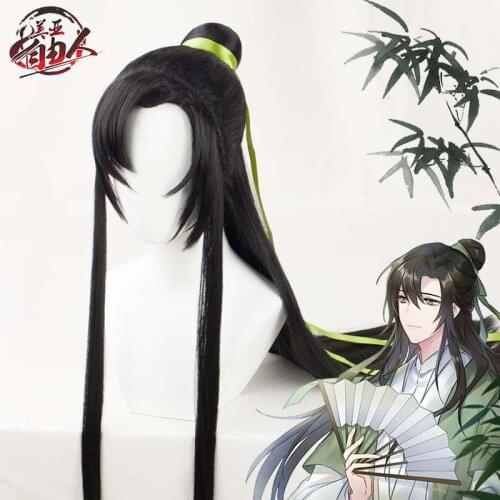 Anime The Scum Villains Self-Saving System Shen Qingqiu Luo BingHe Cosplay Wig Crown Hair Synthetic Wigs