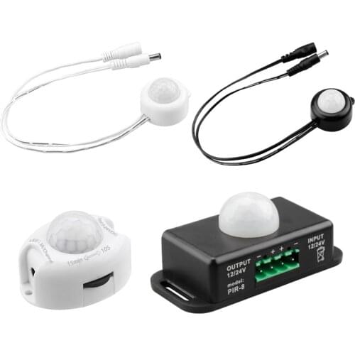PIR Motion Sensor Light Switch Auto ON OFF For LED strip light Sensor Controller DC12V DC5~24V
