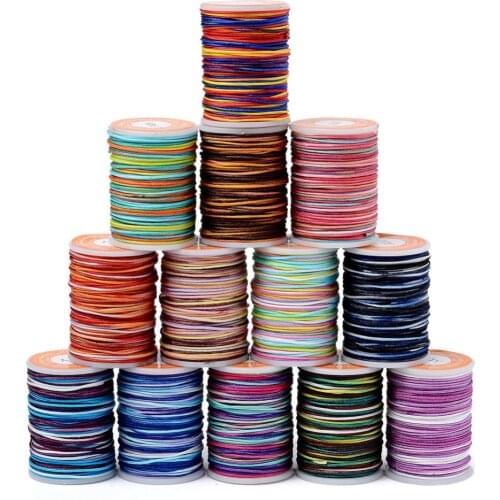 10 Roll Dyed Polyester Braided Cords 0.3mm 0.6mm 0.7mm 1mm Colorful Thread for Jewelry Making DIY Bracelet Necklace Accessories