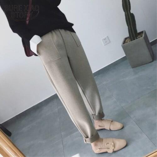 Casual Female Trousers Loose Harem Pants 2021 Autumn and Winter Women Korean Style Ankle-length Joker High Waist Pants 6993 50
