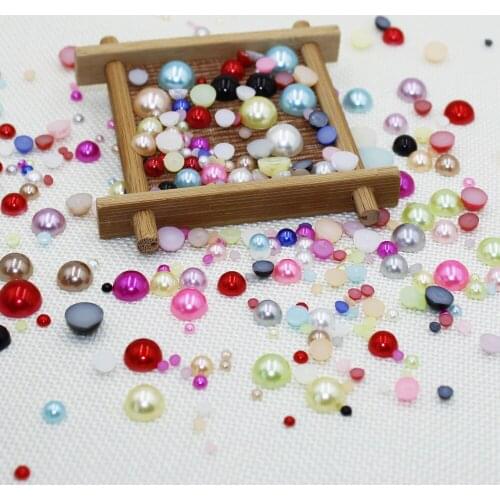Multi Option Mixed 3/4/6/8/10/12mm Half Round Pearls Beads Plastic ABS Imitation Pearl Beads DIY for Jewelry Making Accessories