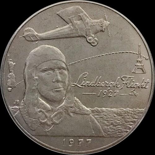 Samoa 1 Tara Lindbergh Crossed the Atlantic 50th Anniversary 1977 Real Original Coins Collectibles Authentic Unc