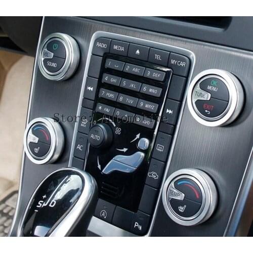 Silver/Blue/Red Air Condition Knob & Sound Knob Cover For VOLVO XC60 S60 V60 V40 4pcs