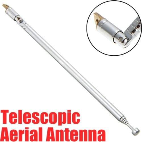 Replacement Radio TV Antenna FM Antenna Receiver Telescopic Aerial Antenna 6 Sections Universal For Radio TV Equipment