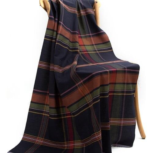 144x 50cm polyester cotton blend twill check soft elasticity cloth yarn dyed plaid Suit fabric for clothes trousers bags dress