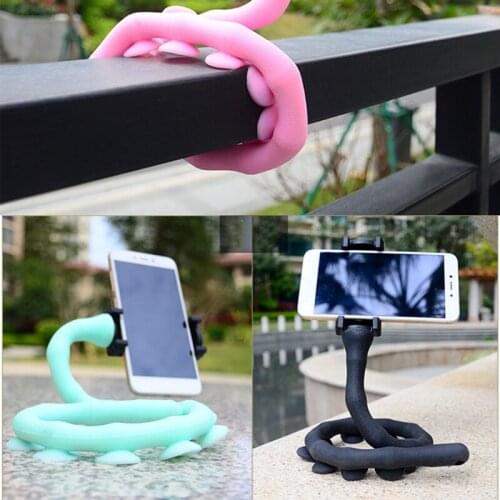 1Pc Universal Phone Holder Arm Flexible Lazy Holder Suction Cup Stand Wall Desk Bicycle Stents Caterpillars Bracket
