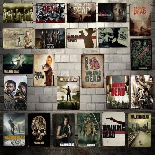 [ WellCraft ] Movie Walking Dead Metal Posters Wall Plaque Custom Tin Sign Antique bar Pub Decor HY-1696