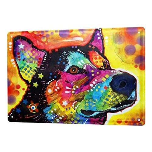 Tin Sign Decor Plaques Breed Huskey