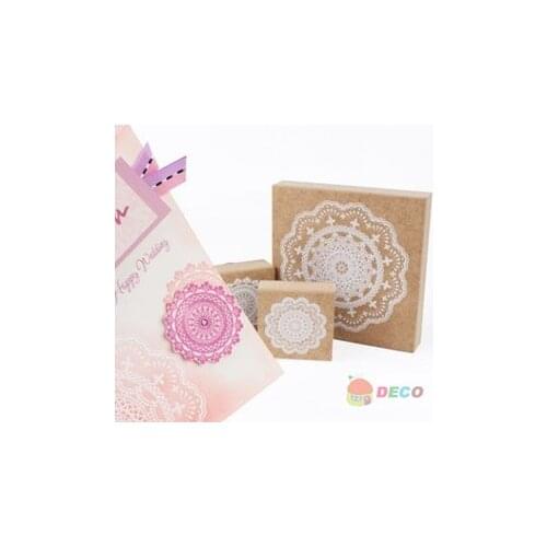 1PC/lot Fashion design romantic vintage lace stamp Wooden stamps rubber stamp 4.5x4.5cmoffice school supplies(ss-5534)