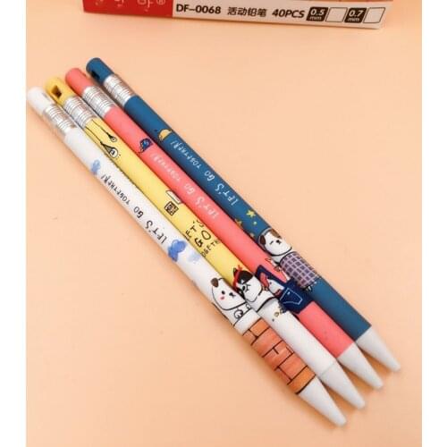 2PCS Cute Puppy Dog 2.0mm Press Automatic Push Leading Pencils Student Stationery School Office Supply