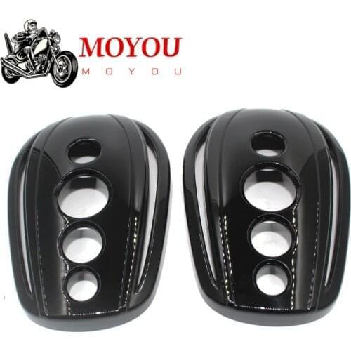 2PCS Motorcycle Oval Side Rearview Mirrors Cover For Harley Wide Glide FXDWG Softail Slim FLS Softail Slim S FLSS Fat Boy FLSTF