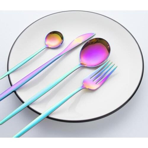 30 PCS Nordic Gold Dinnerware Sets Stainless Steel Knife Forks Spoon Flatware Dessert Spoon Cutlery Set Kitchen Tableware