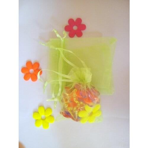 300pcs 7*9 green gift bags for jewelry/wedding/christmas/birthday Organza Bags with handles Package display drawstring Yarn bag