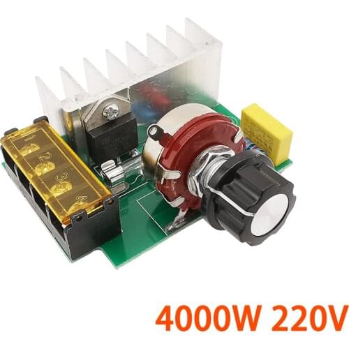 4000W Thyristor Voltage Regulator Module AC 220V Adjustable Motor Speed Regulation Temperature Dimming Electronic Controller