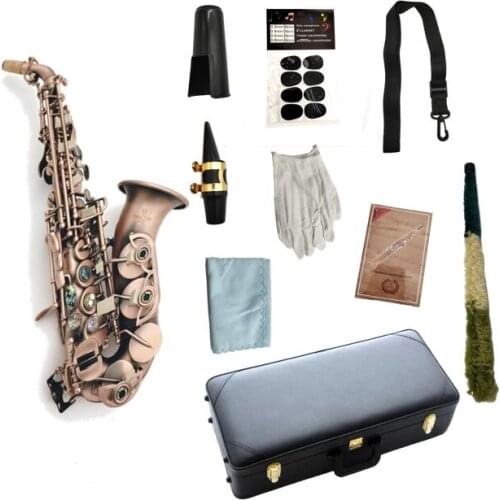 Alto Saxophone Eb Tune Antique Copper Shell Button Professional Musical Instrument With Case Accessories Free Shipping
