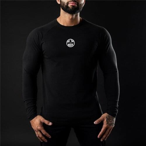 Brand Mens Fitness Gym Casual Fashion Long Sleeve Bodybuilding Breathable Sports Autumn and Winter Trend Slim Sports T Shirt