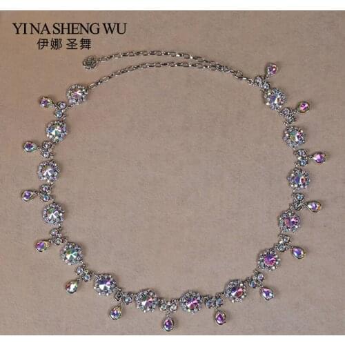1piece New Belly Dance Waist Chain Belly Dance Belt Rhinestones Ornament Oriental Dance Waist Chain Metal Rhinestone Waist Chain
