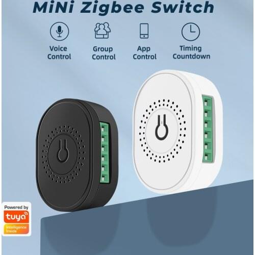 Mini ZigBee 2 Way Control On-Off Breaker Switch Module Home Smart Switch Controller Remote Control Switch for Voice Assistants
