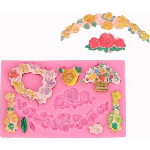 Facemile 3D Relief Sugar Cake Silicone Mold Relief Fondant Cake Decorating Tools Chocolate Gumpaste Candy Clay Mould