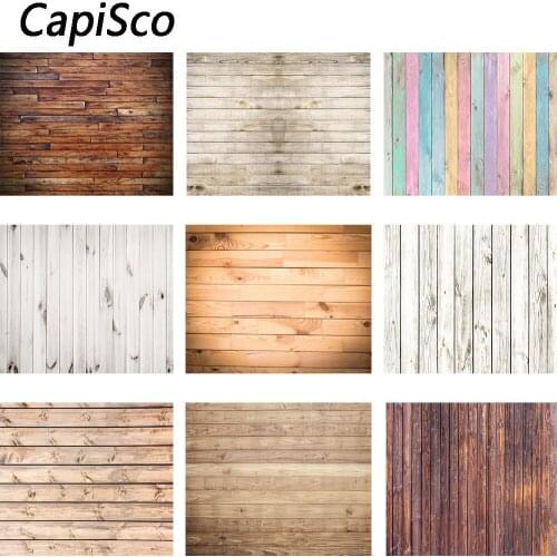 Capisco Wood Background For Photography Planks Board Hardwood Texture Party Baby Pattern Photo Backdrop Photocall Studio Props