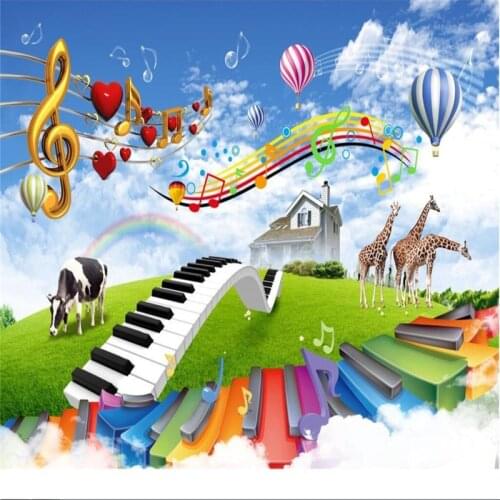Beibehang Custom Photo Wallpaper Mural Wall Sticker 3D Stereo Dreamhouse Ranch Music Dream Child Background Wall papel de parede