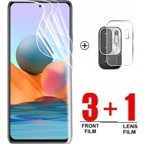 3PCS Hydrogel Film+1PCS Lens Film for Xiaomi Redmi Note 10 Pro 10S Screen Protector For Redmi Note 10T 5G safety film not glass