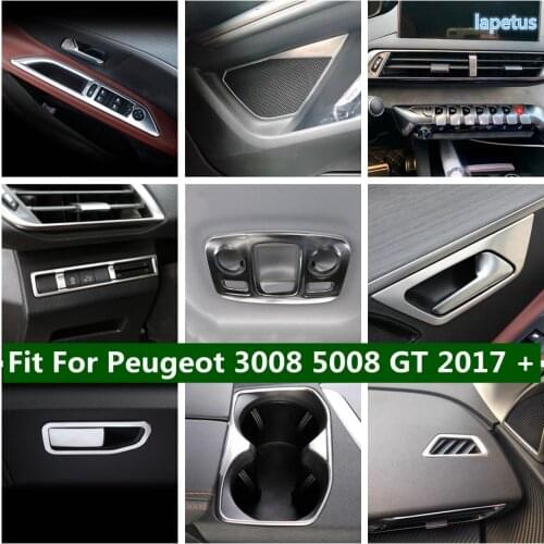 Main Driving Storage Box / Door Handle Wrist / Headlamp / Shift Gear Sequins Cover Trim For Peugeot 3008 5008 GT 2017 - 2021