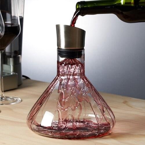 Wine Decanter Crystal Hand Blown Red Wines Quick sober oxidation Decanter with Stainless Steel filter