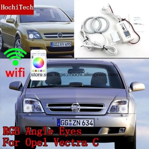 HochiTech Excellent RGB Multi-Color halo rings kit car styling for Opel Vectra C 2002-2004 angel eyes wifi remote control