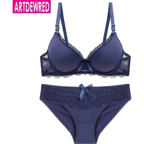 Women Underwear Solid Bra Briefs Sets Sexy Plus Size Lingerie Suit Lace Bra And Panties Female Push Up Bra Set
