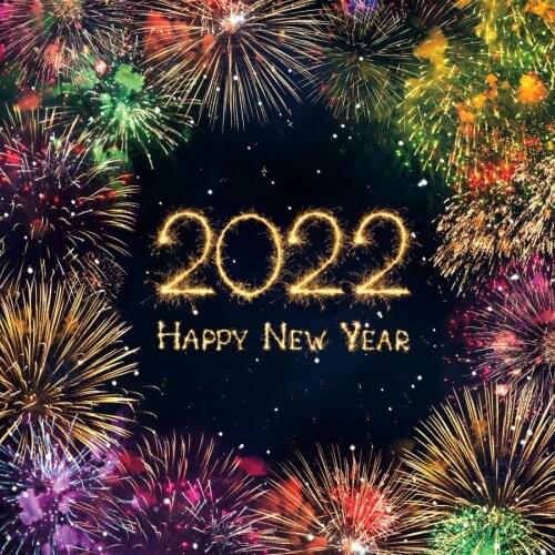 Laeacco Golden 2022 New Year Fireworks Poster Photo Backdrop Party Customized Photozone Photography Background For Photo Studio