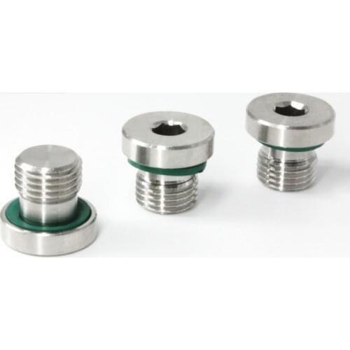 M8 M10 M12 M14 M16 M18 M20 1/8" 1/4" 3/8" 1/2" 3/4" 1" BSP Male 304 Stainless Steel Hex Socket Head End Cap Plug With FKM Gasket