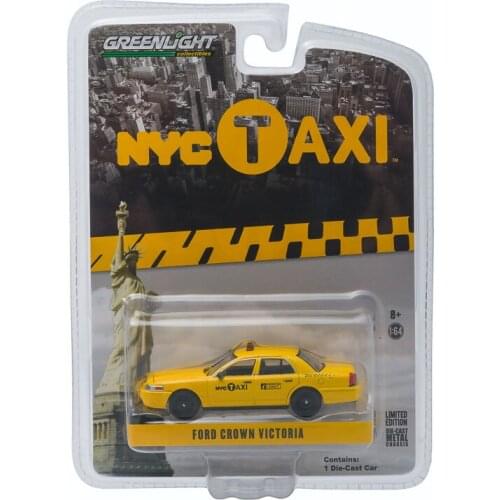 GreenLight Car 1:64 2011 Ford Crown Victoria Taxi Collection Metal Die-cast Simulation Model Cars Toys